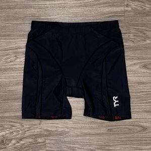 TYR DriMax Unisex XL Black Athletic Padded Bike Cycling Shorts